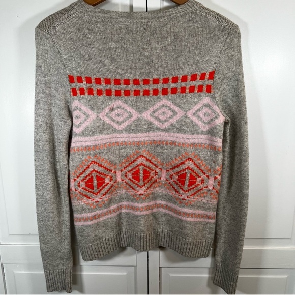 J. Crew | Women’s | Crewneck Sweater | Wool Blend | Gray & Pink‎ | Small - Picture 5 of 5